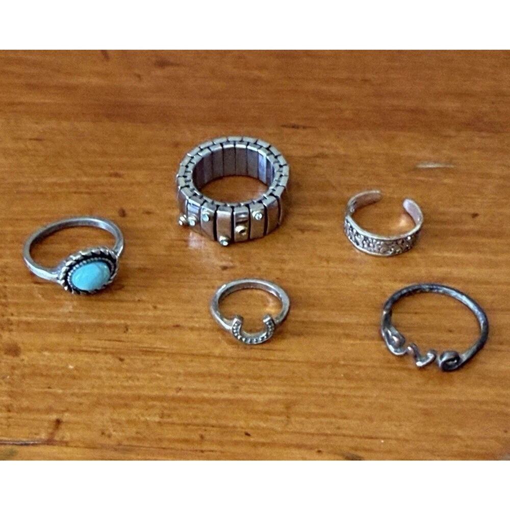 Mixed Fashion Ring Lot 19 Pc Boho Statement Midi Stackable Silver Gold Tone - Picture 7 of 13